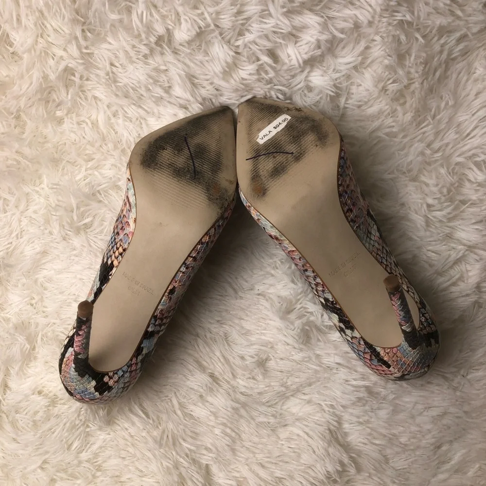 Steve Madden Pink and Black Snake Print Heels - Picture 12 of 16